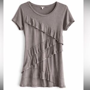 J Crew Gray Ruffled Women's Top